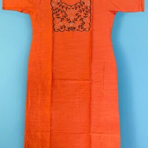 Orange Embroidered Dress